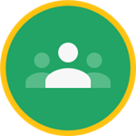 Google Classroom round logo, green and yellow 