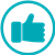 circle with hand in a thumb up position