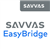 White square with gray rectangle with word SAVVAS in top right corner. Gray word Savvas and Blue Word EasyBridge in center